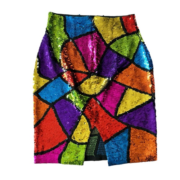 Vintage Casual Corner Sequin Stained Glass Skirt | 10 - Picture 3 of 7